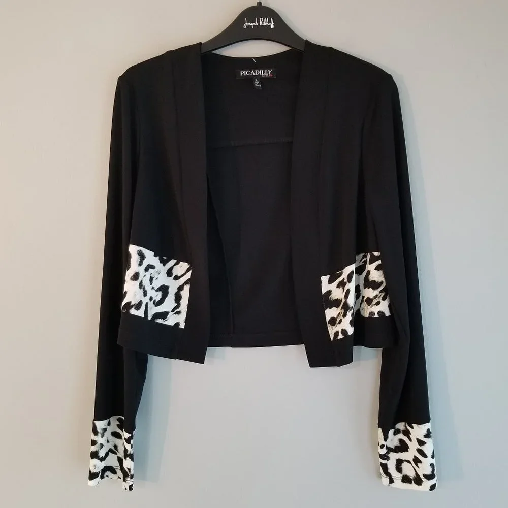 NWT Picadilly Contrast Trimmed Cropped Jacket